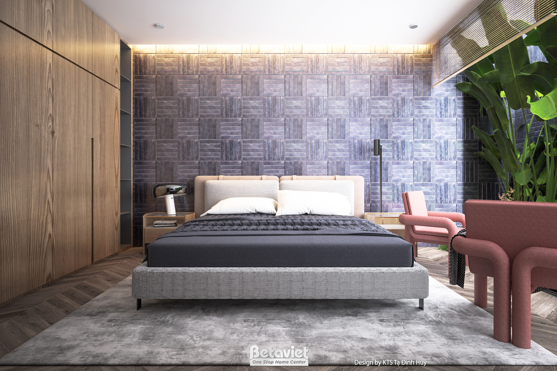 Mẫu nội thất phòng ngủ biệt thự liền kề Tropical Morden NT24554
